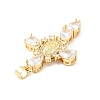 Rack Plating Brass Micro Pave Cubic Zirconia Pendants X-ZIRC-I059-15G-06-3
