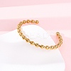 304 Stainless Steel Beads Cuff Bangles for Women BJEW-G749-18G-1