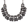 Fashion Women Jewelry Zinc Alloy Glass Rhinestone Bib Statement Choker Collar Necklaces NJEW-BB15143-D-5