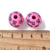 Mother's Day Theme Printed Wood European Beads WOOD-F016-11-3
