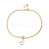 3D Butterfly with Chain Tassel Pendant Necklace with Herringbone Chains LS-NJEW-G074-43G-3