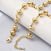 Brass Round Beads Link Chain Necklaces for Women NJEW-B157-19G-3