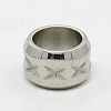 Tarnish Resistant 304 Stainless Steel Large Hole Column Carved X-shape Beads LS-STAS-G037-06-1