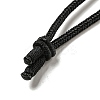 Natural Labradorite Conical Pendulum Pendant Necklace with Nylon Cord for Women NJEW-B106-01F-3