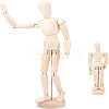 2Pcs 2 Style Unfinished Wooden Pine Movable Joint Family Model DIY-OC0008-36-1