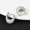 Oval Brass Micro Pave Clear Cubic Zirconia Hoop Earrings EJEW-S277-10P-A-2