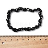 Natural Black Tourmaline Bead Stretch Bracelets X-BJEW-K213-36-3