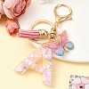 Resin & Acrylic & Faux Suede Tassel Keychain KEYC-YW00124-01-1