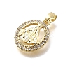 Brass Micro Pave Cubic Zirconia Pendants KK-P336-01D-G-2