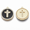Brass Micro Pave Cubic Zirconia Pendants KK-R130-035-01G-NF-2