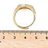 Brass Micro Pave Cubic Zirconia Cuff Rings for Women RJEW-A069-13G-03-5