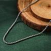 Non-Tarnish 304 Stainless Steel Ball Chain Necklaces NJEW-F249-02P-1