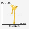 1 Pair Stylish Heart Tassel 304 Stainless Steel Stud Earrings for Women WI4512-2-2
