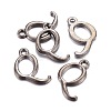 Gunmetal Plated Alloy Letter Pendants PALLOY-J718-01B-Q-2