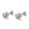 925 Sterling Silver Micro Pave Cubic Zirconia Earrings for Women EJEW-E307-04P-1