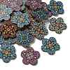 30Pcs 5 Colors Printed Natural Basswood Pendants WOOD-CJ0001-86-3