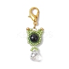 Natural Tiger Eye & Glass Seed Beaded Cat Pendant Decoration HJEW-MZ00157-06-2
