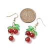 Natural Carnelian Grapes Dangle Earrings EJEW-JE05689-01-3