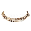 Round Natural Tiger Eye & Nuggets Topaz Beaded Wrap Long Necklaces NJEW-JN05907-01-7