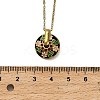 304 Stainless Steel Enamel Flat Round Necklaces for Women NJEW-Q028-01B-G-3