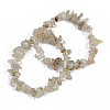 Unisex Chip Natural Rutilated Quartz Beaded Stretch Bracelets BJEW-S143-15-1