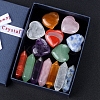 14Pcs Chakra Heart & Hexagonal Prism Mixed Natural Gemstone Healing Stones Set PW-WG55180-01-3