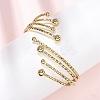 304 Stainless Steel Cuff Bangles for Women BJEW-B150-03G-1