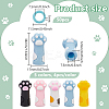 BENECREAT Cat's Paw Cartoon Style Silicone Knitting Needle Point Protectors AJEW-BC0006-94-2