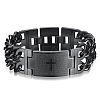 Stainless Steel Rectangle with Holy Writ Link Bracelet for Men Women RELI-PW0001-042EB-1