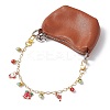 Alloy Enamel Santa Claus Christmas Bell Candy Cane Charm Brass Cable Chain Purse Decorative Chains AJEW-BA00170-3