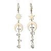 Moon & Sun & Star Brass Asymmetrical Earrings EJEW-JE05461-03-1