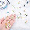 30Pcs 10 Colors Natural Cowrie Shell Pendants PALLOY-GO00047-3