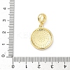 Brass Black Enamel Flat Round with Honduras European Dangle Charms KK-B141-47G-3