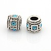 Vintage Antique Silver Zinc Alloy Rhinestone European Beads ALRI-O006-02-2
