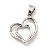 304 Stainless Steel Pendants STAS-K243-15P-2