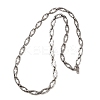 304 Stainless Steel Cross Link Chain Necklaces for Women Men NJEW-JN05431-01-4