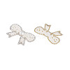 Bowknot Hotfix Rhinestone & Imitation Pearl Trimming DIY-T004-02-2