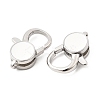 Flat Round Brass Enamel Lobster Claw Clasps KK-Z147-02P-01B-2
