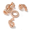 Brass Clear Cubic Zirconia Fold Over Clasps LS-KK-Q019-07RG-2