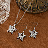 Butterfly 304 Stainless Steel Dangle Earrings & Pendant Necklaces Sets for Women FS-WG10669-03-1