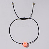 Fruit Lemon Polymer Clay Braided Bead Bracelets LP5577-12-1