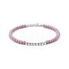 Gold-tone Miyuki Elastic Crystal Beaded Bracelet with Acrylic Tube Beads ST2798763-1