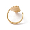Ion Plating(IP) 304 Stainless Steel Shell Shape Cuff Ring for Women RJEW-C045-25G-3