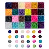 24 Colors Transparent Glass Beads Strands FGLA-X0001-04B-8mm-1