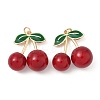 Alloy Green Enamel & Resin Cherry Pendants PALLOY-S055-01G-B-1