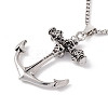 Alloy Skull Anchor Pendant Necklace with 201 Stainless Steel Box Chains LS-NJEW-E016-07AS-1