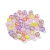5 Colors Spray Painted & Baking Paint Crackle Glass Beads CCG-X0010-02-8mm-2