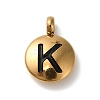 304 Stainless Steel Black Enamel Charms STAS-R009-01G-K-1