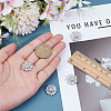 4Pcs 1-Hole Brass Pave Clear Cubic Zirconia Buttons BUTT-MA0001-15A-P-3