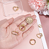 6Pcs 6 Styles Brass Micro Pave Cubic Zirconia Screw Carabiner Lock Charms KK-GA0002-02-3